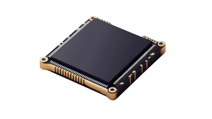 Vibration sensor MEMS unit, background isolated on a Transparent background, PNG file.