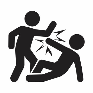 Man Fight Conflict Violence Vector Icon, vector illustration
