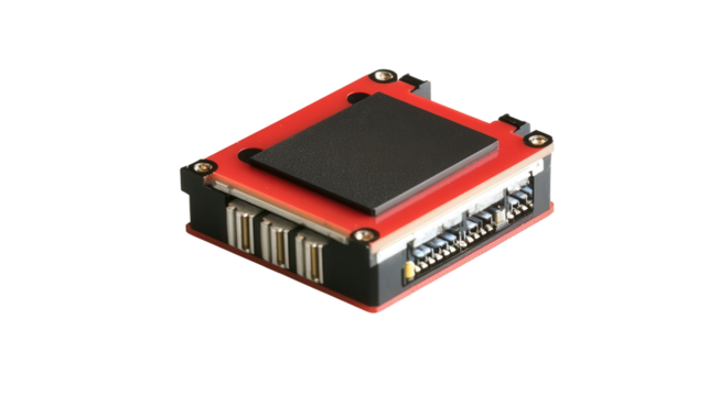 Vibration sensor MEMS unit, background isolated on a Transparent background, PNG file.