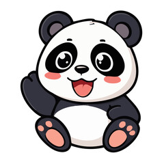 A happy joyful cute panda illustration cartoon character