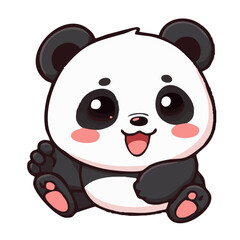 A happy joyful cute panda illustration cartoon character