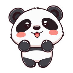 A happy joyful cute panda illustration cartoon character