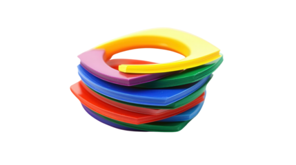 Vocabulary ring with picture flashcards, background isolated on a Transparent background, PNG file.