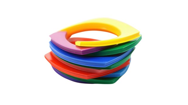 Vocabulary ring with picture flashcards, background isolated on a Transparent background, PNG file.