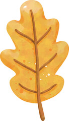Hello Autumn Watercolor Clipart Set with Leaves, Pumpkin, Coffee, and Scarf