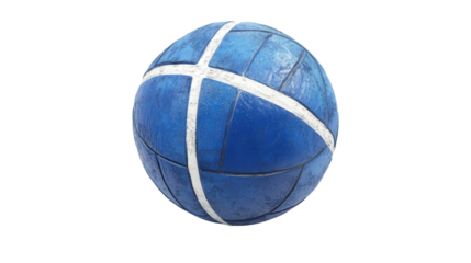 Water polo ball with texture zones, background isolated on a Transparent background, PNG file.