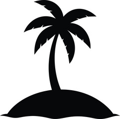 silhouette of a tropical island