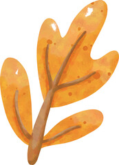 Hello Autumn Watercolor Clipart Set with Leaves, Pumpkin, Coffee, and Scarf