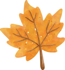 Hello Autumn Watercolor Clipart Set with Leaves, Pumpkin, Coffee, and Scarf