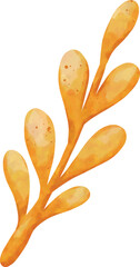Hello Autumn Watercolor Clipart Set with Leaves, Pumpkin, Coffee, and Scarf