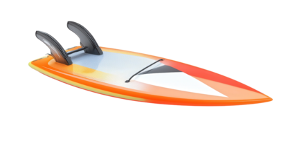 Windsurf board with adaptive fin system, background isolated on a Transparent background, PNG file.