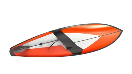 Windsurf board with adaptive fin system, background isolated on a Transparent background, PNG file.