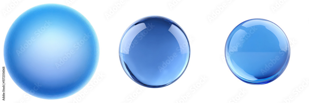Fototapete a series of spheres showcasing crystal clear liquid orbs, representing purity, transparency, and tec