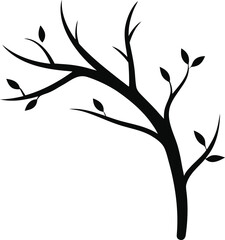 tree silhouette  vector illustration on transparent background