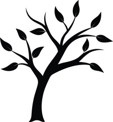 Obraz premium tree with leaves vector illustration on transparent background