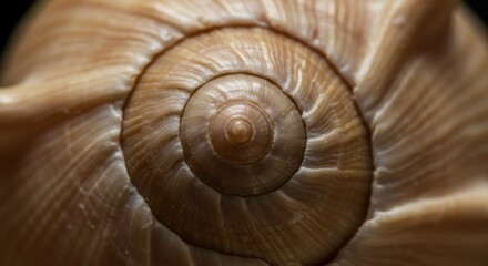 Close-Up Detailed Beige Spiral Seashell Texture