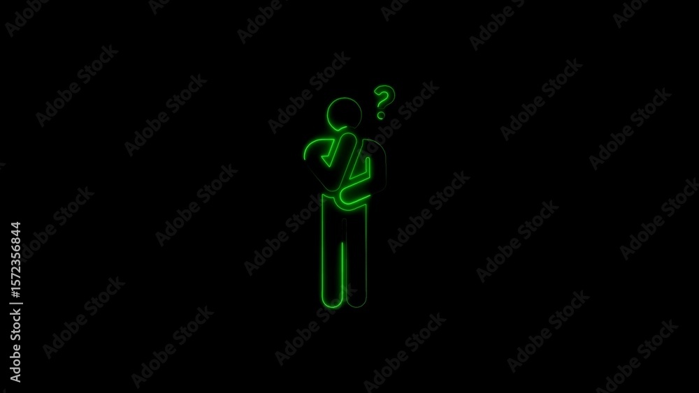 Poster silhouette of a thinking person with a question mark representing doubt and uncertainty