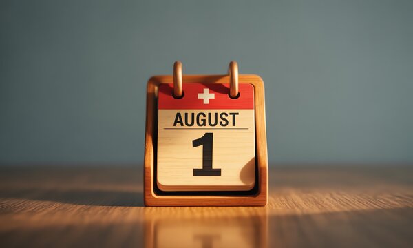 August First Switzerland National Day Holiday Reminder Calendar