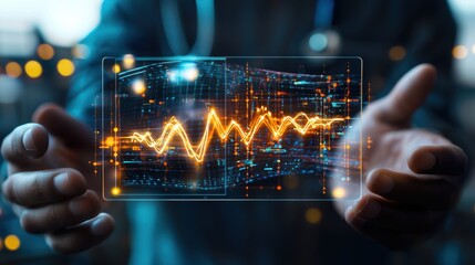 Hands Presenting Digital Health Data Visualization Concept