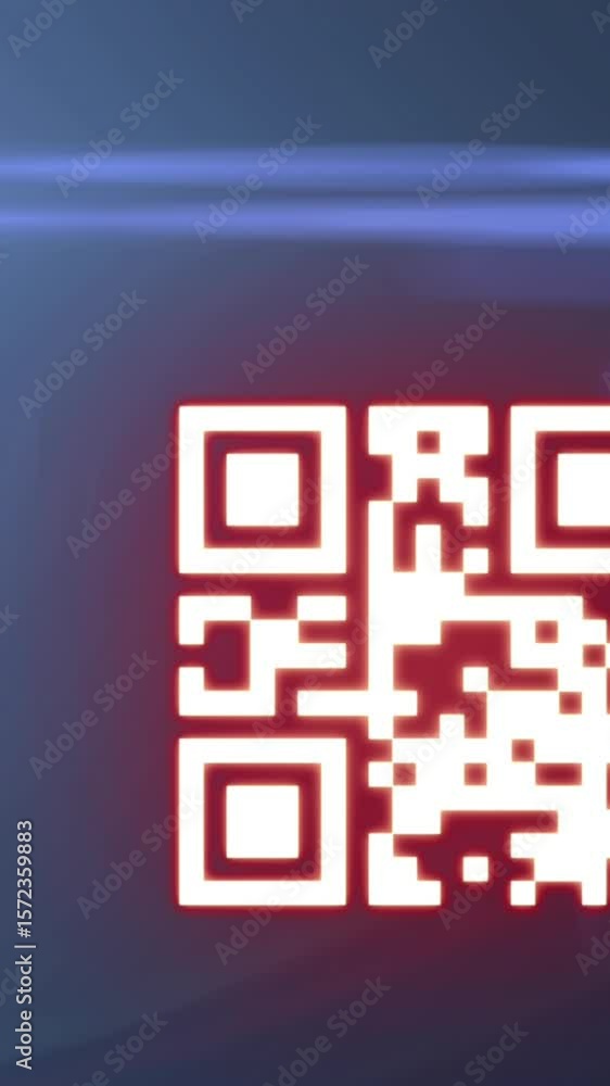 Poster animation of qr code over data processing