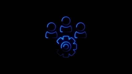 Teamwork and management conceptual illustration depicting collaboration and processing capabilities