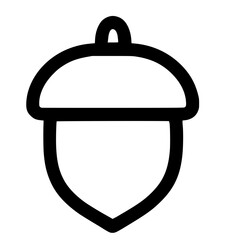 Minimalist Line Art Acorn Nut Silhouette for Autumn Season Icon