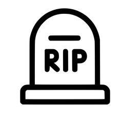 Simple Outline Tombstone Grave Icon Funeral Commemoration Death and Remembrance