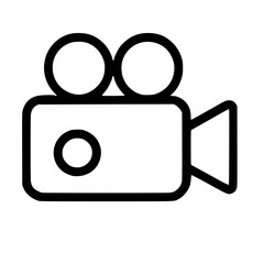 Simple Outline Style Film Camera Recorder Symbol Cinema Icon Graphic
