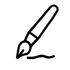 Simple Line Art Paint Brush Stroke Tool Design Element Icon