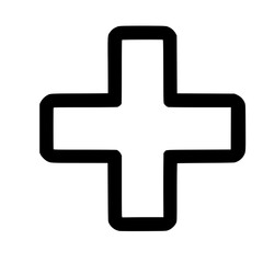 Obraz premium Bold Outline Handdrawn Cross Sign Shape Geometric Icon Symbol Design