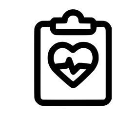 Outline Simple Clipboard Heartbeat Medical Report Healthcare Icon Graphic