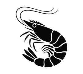 Lobster and Shrimp Icons for Food Design for Flat Seafood Emblems