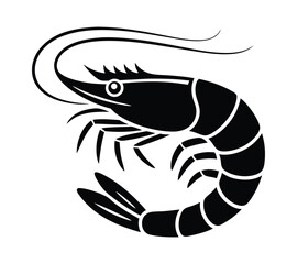 Lobster and Shrimp Icons for Food Design for Flat Seafood Emblems