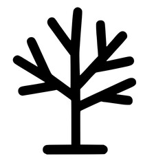 Simple Black and White Hand Drawn Tree Silhouette Nature Illustration