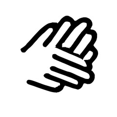 Obraz premium Simple Outline Handdrawn Clapping Hand Gesture Communication Sign Icon
