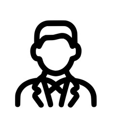 Obraz premium Simple Outline Businessman Avatar Portrait User Profile Icon Line Drawing