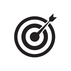 target with arrow icon silhouette vector illustration.