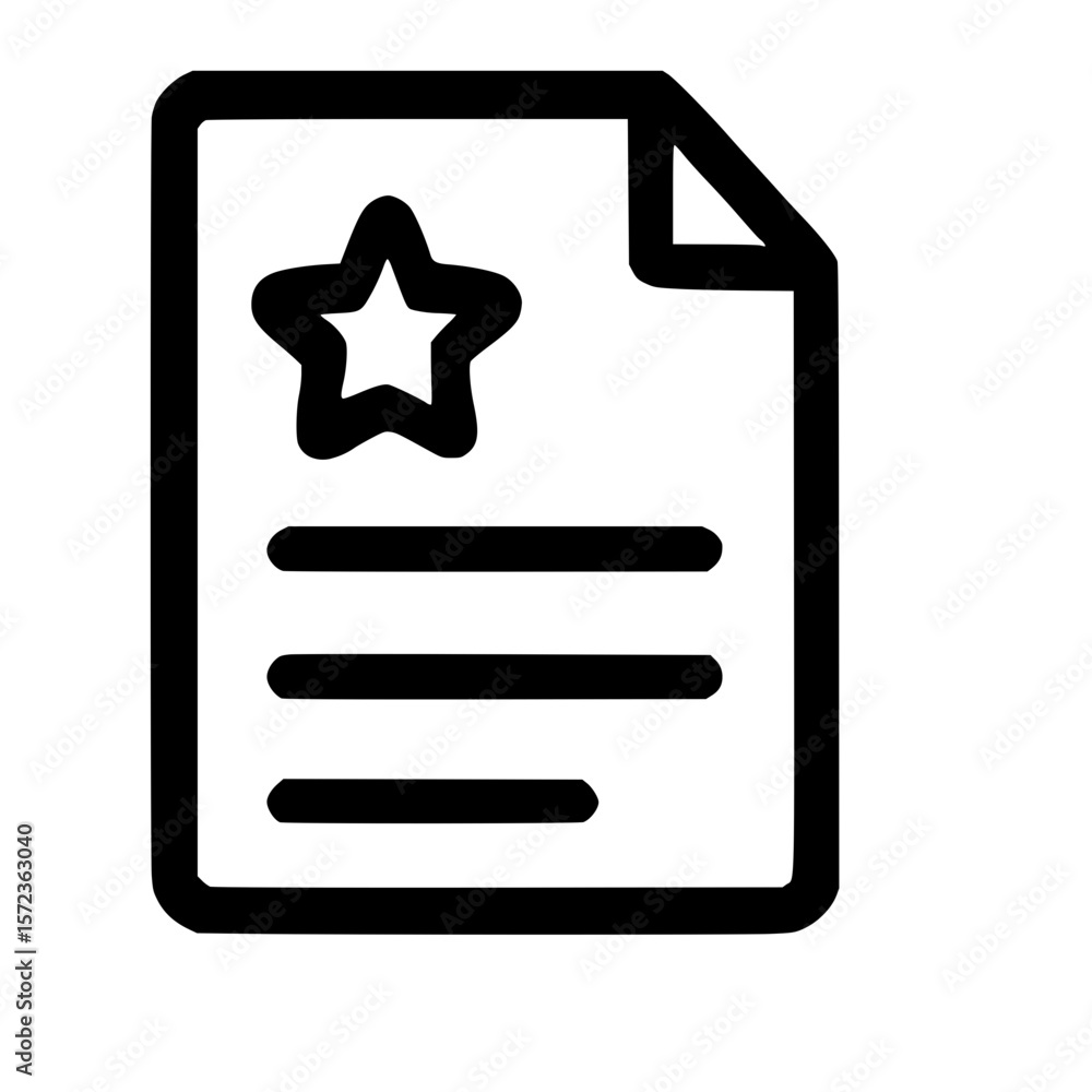 Aufkleber outline simple document star icon outline report with star symbol element