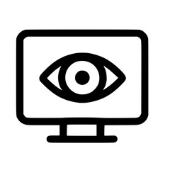 Simple Outline Eye on Screen Monitor Icon Symbol Pictogram