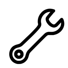 Simple Outline Wrench Tool Repair Mechanical Maintenance Equipment Icon