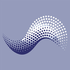 Fototapeta premium Abstract wave design of dots in shades of blue creating smooth transitions and modern visual interest