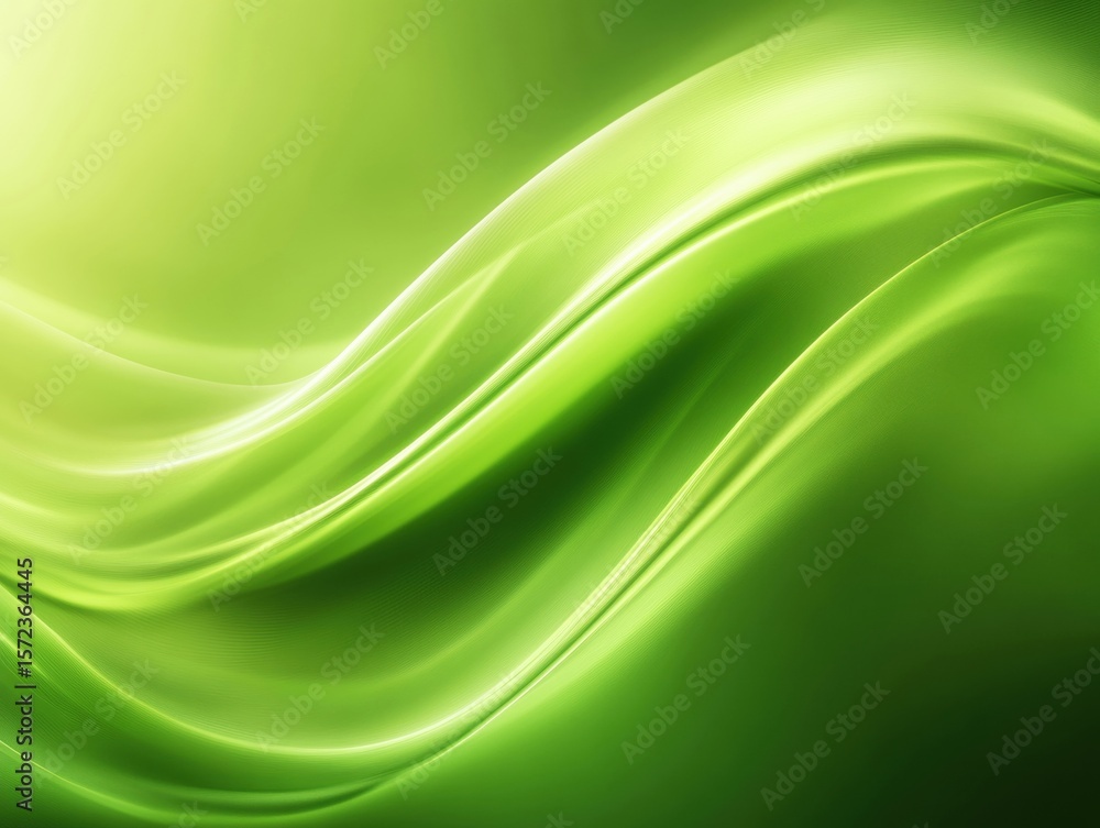 Poster soft green waves undulate gently across the surface, creating a soothing gradient effect. the interp