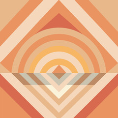Geometric abstract composition with warm colors and smooth transitions creating a dynamic design element
