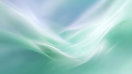 Ethereal Abstract Digital Art: Soft Green-White Hues & Serene Flow