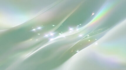 Ethereal Abstract Digital Art: Soft Green-White Hues & Serene Flow