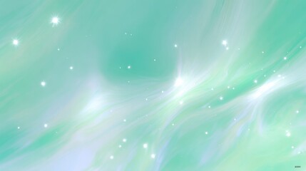 Ethereal Abstract Digital Art: Soft Green-White Hues & Serene Flow