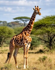 giraffe in the wild african animal.