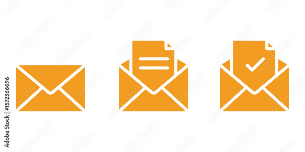 Poster mail icon set. email icon vector. e-mail icon. envelope illustration. set of mail envelope icon .