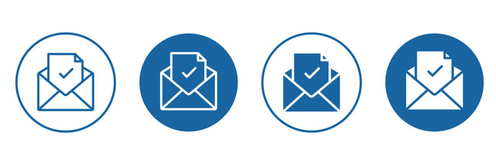 A illustration of a black envelope icon on a white background. E mail icon set.  eps 10 