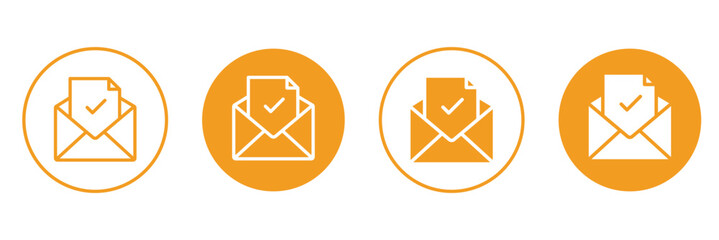 A illustration of a black envelope icon on a white background. E mail icon set.  eps 10 